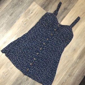American Eagle mini dress, blue with pink flowers, size M